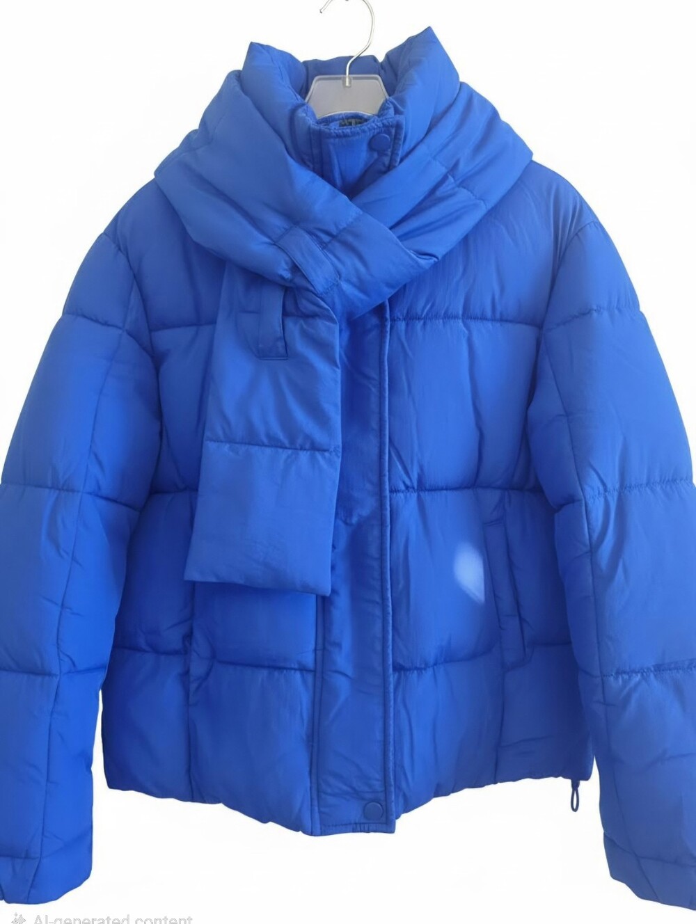 Womans Cobalt Blue Quilted Puffer Jacket - Bright Blue Small - Picture 2 of 9
